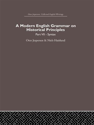 cover image of A Modern English Grammar on Historical Principles